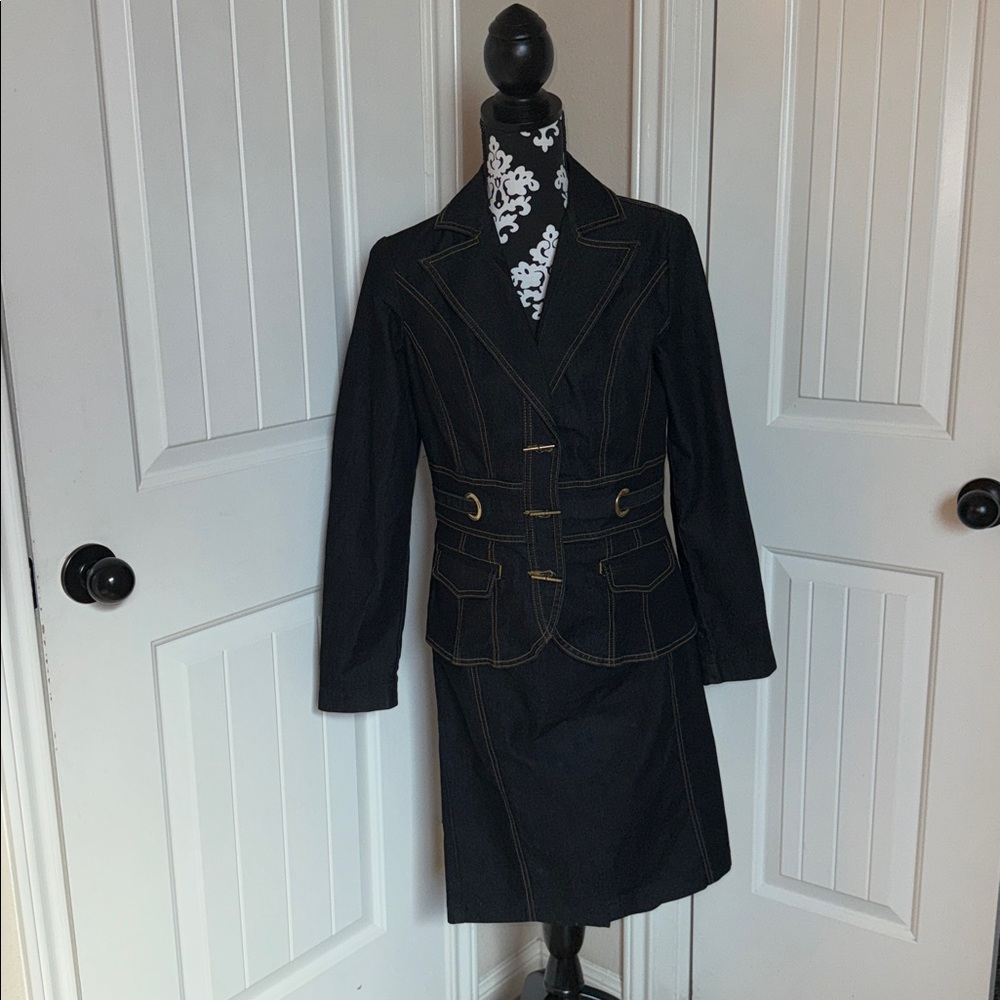 BISOU BISOU Denim Blazer & Skirt